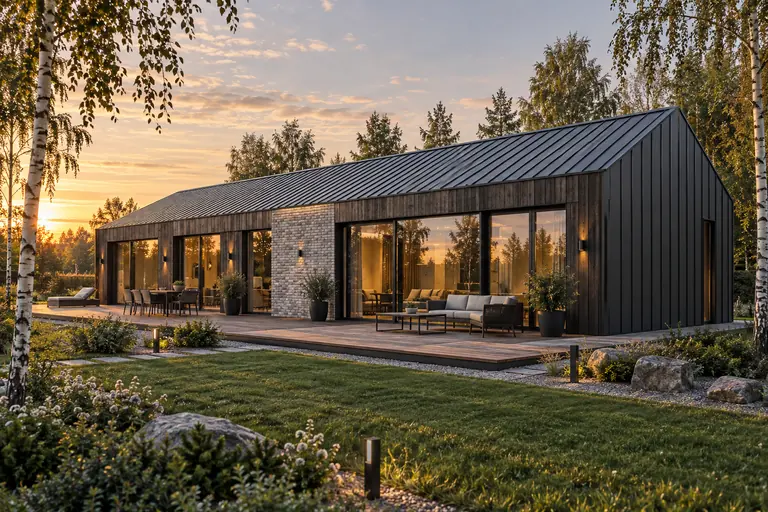 Barnhouse i én etasje etter samme standardhus